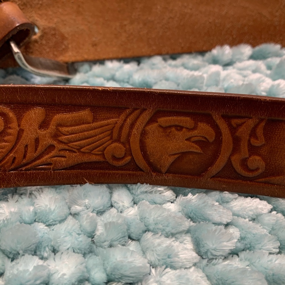 Labor Day Sale Cindilo Classic Brown Vacuno Leather Cowboy Belt - Picture 7 of 14